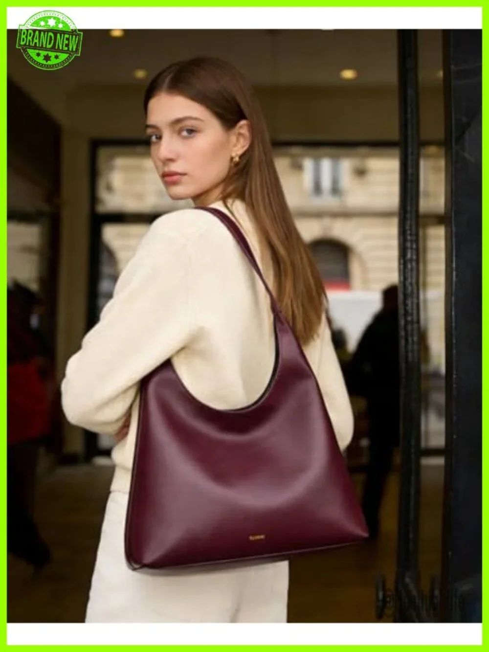 Vegan Leather Hobo Bag Medium Summer Purse Slouchy Shoulder Tote Work Handbag